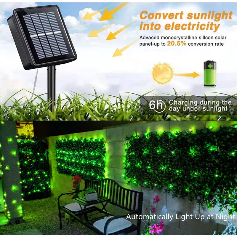 QITONG 2 Pack Green Solar Fairy Lights, Each 66ft 200