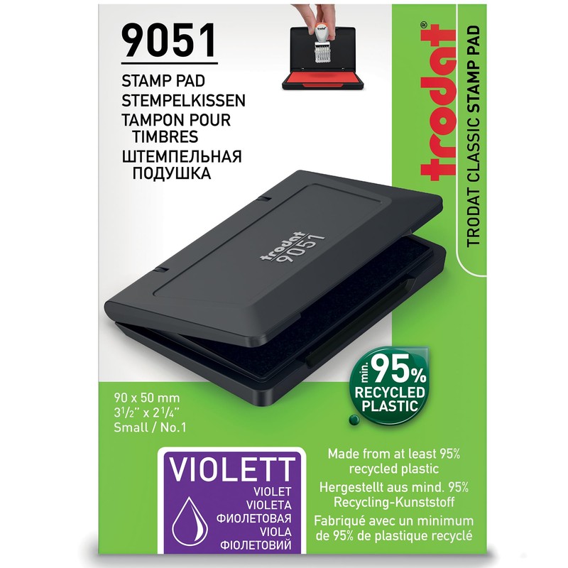 Trodat Stamp Pad 9051, Violet, for Manual Stamps – Size
