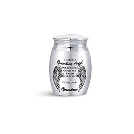 SBI Jewelry Grandma Stainless Steel Small Urn for Ashes Godmother Grandmother Granddaughter Cremation Memorial Keepsake Holder Gift Funeral