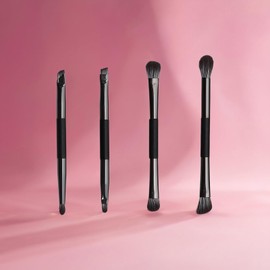 WZWHXJHJH Eye Shadow Brush Makeup Brushes Girl, Woman Travel Essentials Portable and Compact Double-Head Eyeshadow Brush Mirror Set Eyeliner Brush Make Up Beauty Tools（4pcs)