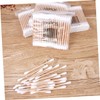 Baluue 100pcs Cotton Stick Swab Cotton Swabs White Wooden