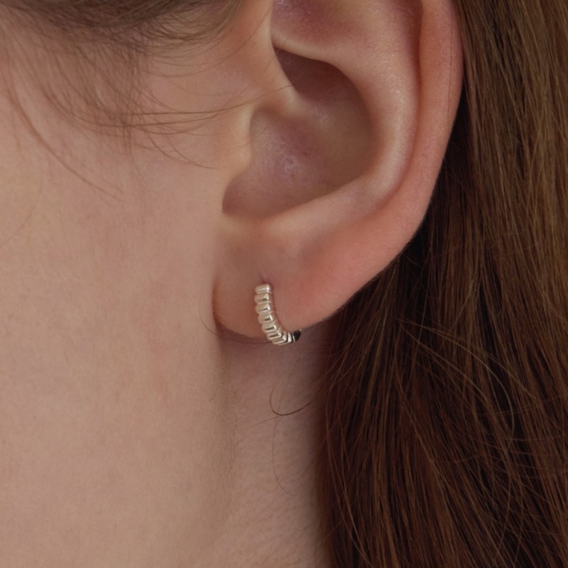 925 Silver Raw One-Touch Ring Earrings Quantity / 925실버 로우