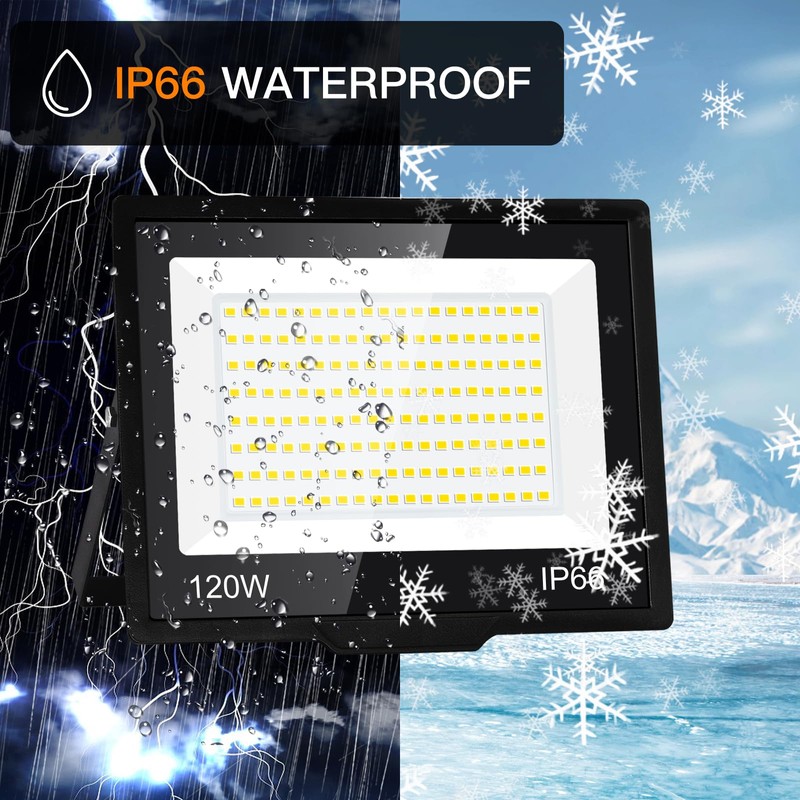 SHGPODA 2 Pack 120W LED Flood Light Outdoor, 14400LM Floodlights