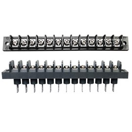 MGI SpeedWare Single Row Screw Terminal Junction Block 300V/20A, Through-Panel Barrier Strip 2-Pack (13 Screw)