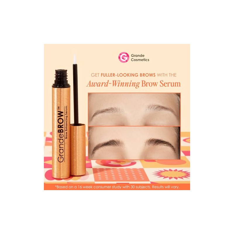 Grande Cosmetics GrandeBROW Brow Enhancing Serum, 8 Week Starter Supply,