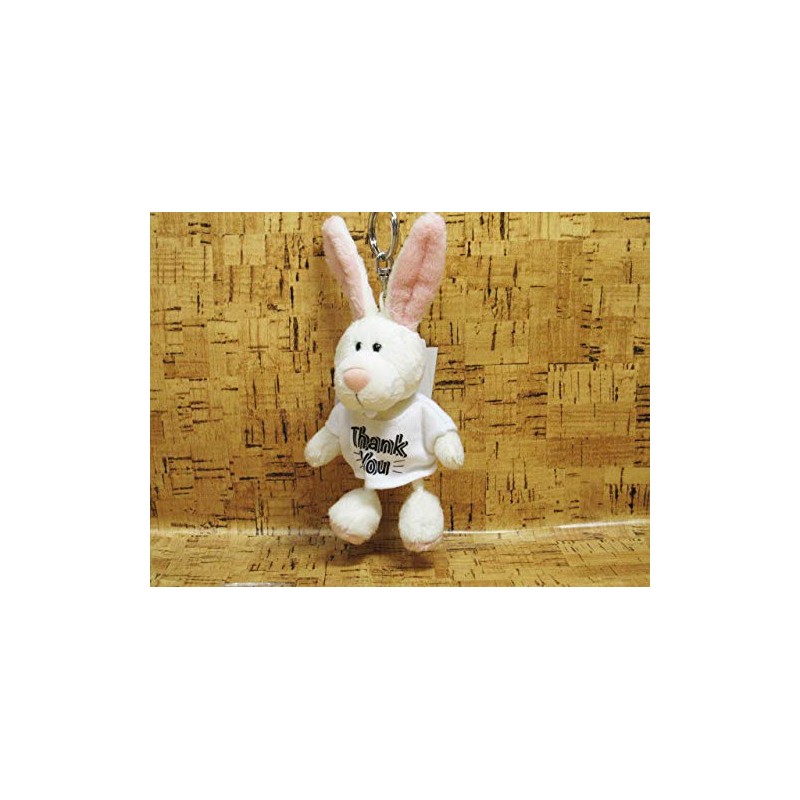 NICI (Niki) Key Ring/Rabbit Thank You T-Shirt 10 cm