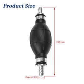 JRL Fuel Pump Fuel Line Hand Primer Bulb 10mm 3/8‘’ inch Rubber fit for Car/Boat/Marine/Motorcycle 9001080A