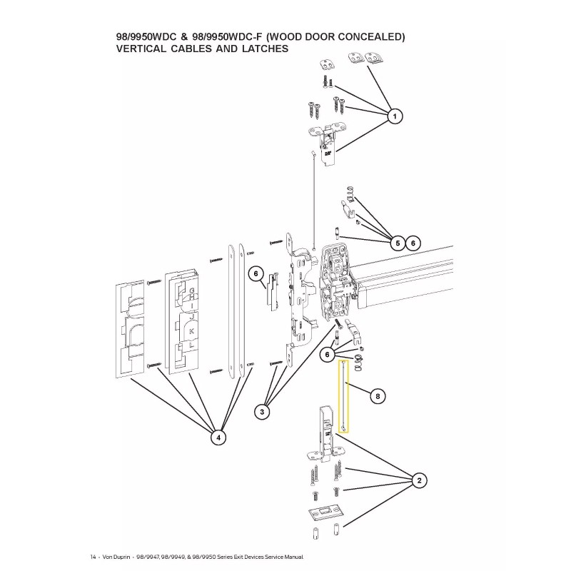 Von Duprin Concealed Vertical Bottom Cable 246472658 WDC Wood Door