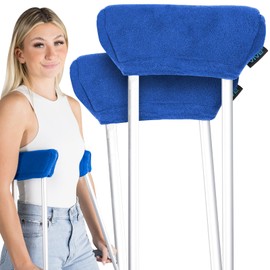 Vive Fleece Crutch Pads - Comfortable Padding for Armpits - Accessory Cover Arm Cushions for Adult & Youth Crutches - Luxurious Soft Fleece with Sculpted Memory Foam Core - Washable & Breathable