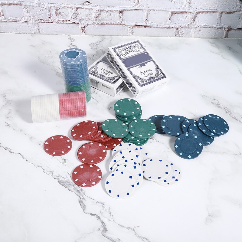 100PCS Poker Chips Cards with Portable Carrying Case for Texas