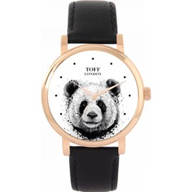 Toff London Panda Women's Watch 38 mm Case 3ATM Waterproof Quartz Movement Luxury Fashionable, White, TLWS-36548