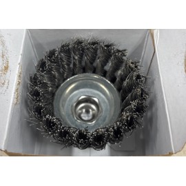Weiler 5HD66 Cup Brush: 2 3/4 in Brush Dia., 3/8"-24 Arbor Hole Size