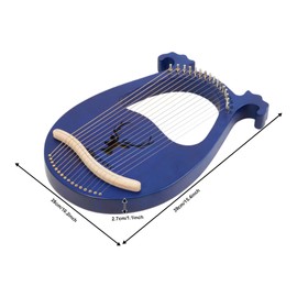 SHONFYVS Lyre Harp 16 Metal String Harp Solid Wood Mahogany with Tuning Wrenc, Professional Lyre Harp instrument Gift for Beginner Music Lovers Gift