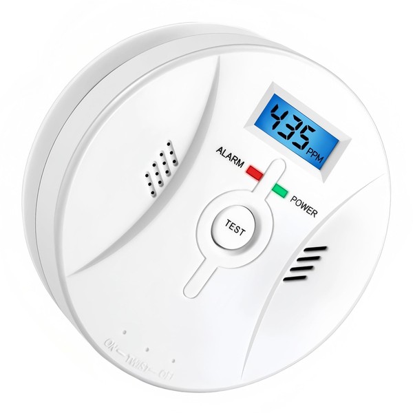 Carbon Monoxide Detector, Portable Carbon Monoxide Alarm, with LCD Display