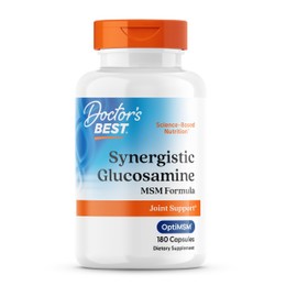 Doctors Best Synergistic Glucosamine MSM Formula, Joint Support, Non-GMO, Gluten Free, Soy Free 180 Capsules