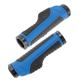 BULLSPANN 1 Pair Bicycle Handlebar Grips, Non-Slip Ergonomic Design Bicycle Grips, Handlebar Grips with Aluminium Alloy Lock for E-Bike, Trekking, Bike, MTB, Blue