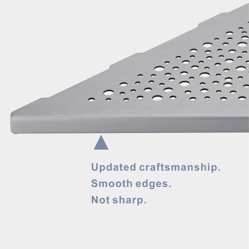 HIDROP 10" Brushed Nickel Corner Shower Shelf, No Drill 304