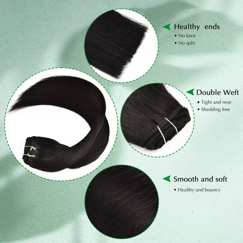 Jinyisong Extensiones Cabello 70gr 14in Natural Negro