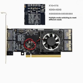 Aswalling PLX8749 External Graphics Card PCIe Expansion Card Split-Free M. 2 Nvme SSD U. 2 Integrated Compatibility Module