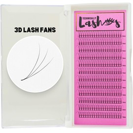 Technically Lashes 3D Premade Lash Fans (0.10 volume) 240pcs D Curl Professional Lashes | Matte Black Faux Mink Eyelash Extensions | False Lashes (18mm)