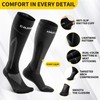 CAMBIVO Compression stockings for men and women, black with white