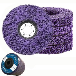 Lystin Stripping Disc, 5 Pack- 4 1/2"(115mm) x 7/8" Stripping Wheel Strip Discs for Angle Grinders, Clean & Remove Paint Coating Rust and Oxidation for Wood Metal Fiberglass, Purple