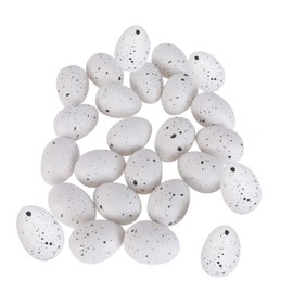 Pack of 50 Decorative Easter Eggs Plastic White, Easter Decoration Plastic Eggs, 4 x 3 cm Easter Eggs Decoration, Speckled Easter Eggs for DIY Crafts, Easter Party Favourable Deliveries, Easter