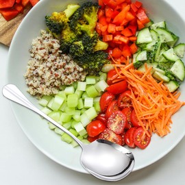 2 Pcs Stainless Steel Large Buffet Serving Spoons Stainless Steel Serving Spoon Silver Serving Spoons with Long Handle for Kitchen Restaurant Banquet （Square Head Enlarged