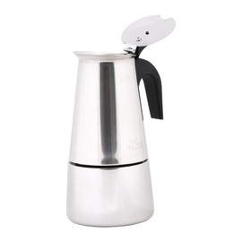 Any Morning Espresso Stovetop Coffee Maker, Real Cuban Italian Coffee Maker Stovetop, Moka Pot Induction, Stainless Steel Moka Coffee Maker, PBA Free Greca Coffee Maker, 6 Oz, 4 Expresso Cups Silver
