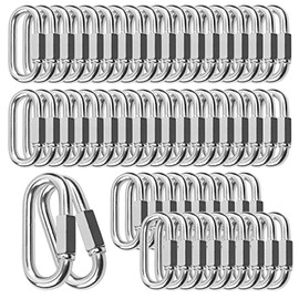 20Pcs Quick Links, 5/16” Chain Links Connector, 1200lbs Capacity Heavy Duty Carabiner Clips, Galvanized Thread Quick Link Hardware for Safety Chain Swing Gym Hammock, Screw Lock Oval Locking Carabiner