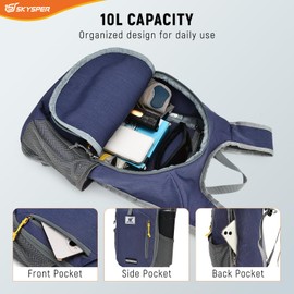 SKYSPER Small Hiking Backpack 10L Foldable Daypack Packable Lightweight Hiking Daypack Travel Day Pack for Women Men