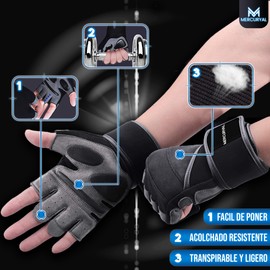 MERCURYAL 2er-Pack Fitnesshandschuhe für Herren, Fitnesshandschuhe, für Fitness-Training, Klimmzüge, Fitnessstudio, Fitness-Handschuhe für Damen, Fitness-Handschuhe (L, langer Handgelenkriemen)