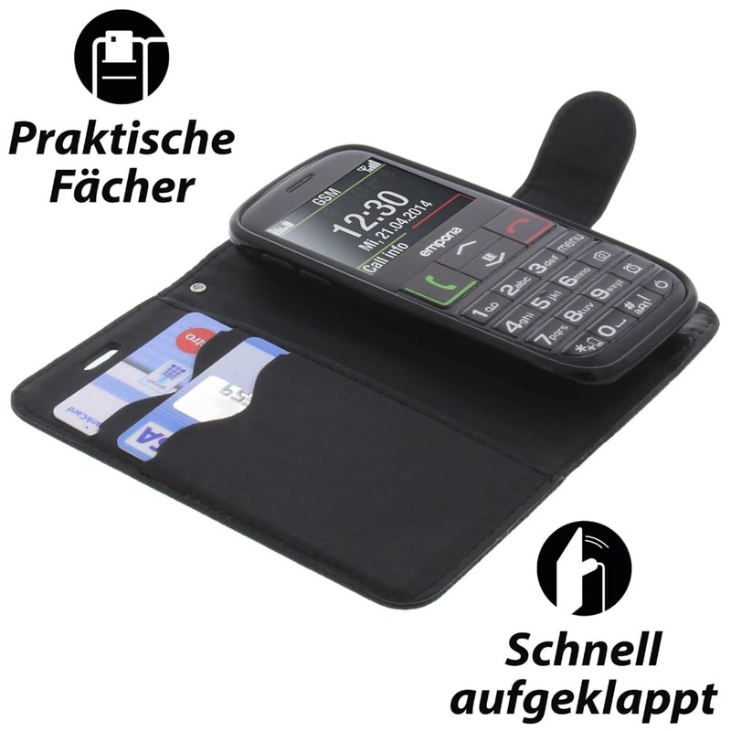 foto-kontor Case Compatible with Emporia Euphoria V50 Book Style Black