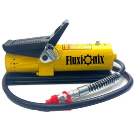 Air Hydraulic Pump 10,000 PSI 1.7L Reservoir NPT 1/4" Inlet, NPT 3/8" Oil Outlet, Hydraulic Pump Air Hydraulic Foot Pump with Air Line Lubricator, Yellow