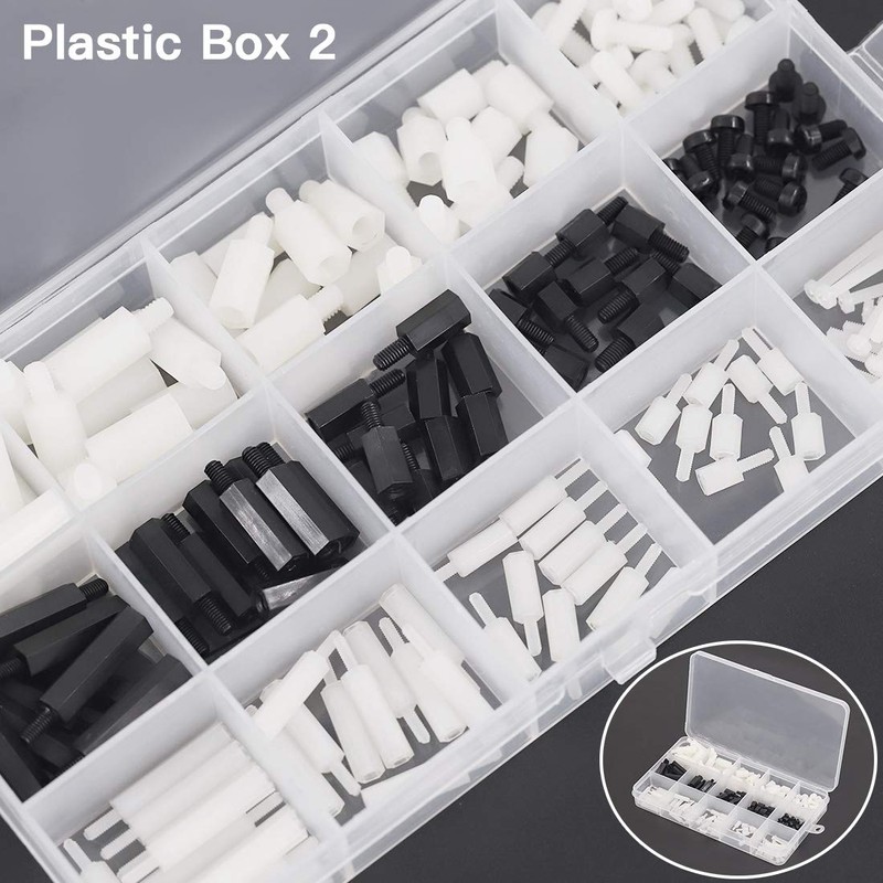 Hilitchi 360pcs M2 M3 M4 Male Female Nylon Hex Spacer