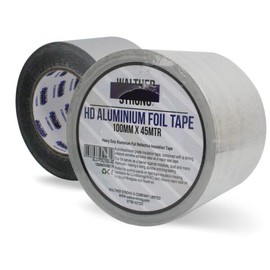 Walther Strong 75mm x 45m Aluminium Foil Tape Insulation Tape For Insulating And Sealing Duct. Easy Tear and Peel Aluminium Tape Heat Resistant Tape. Moisture and Chemical Resistant Tape