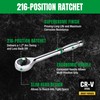 SK 1/4" Drive Ratchet Handle, 216-Position 6 Pawl Ratchet, with