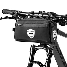 ROCKBROS Bike Handlebar Bag Front Frame Bag Cycling Pouch Bicycle Top Tube Bag Storage Bag with Removable Shoulder Strap for Adults Road MTB Outdoor