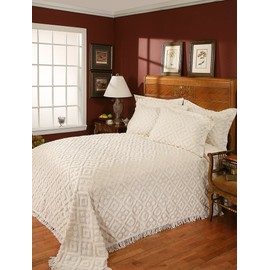 Stylemaster Diamond Bedspread, King, White