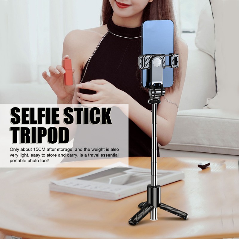 Selfie Stick Tripod Lightweight Remote Control 27.6in Extendable BT Phone