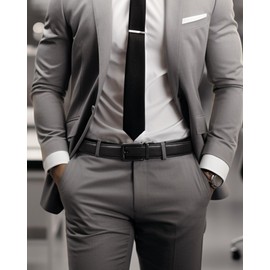 maikun Ratchet Belts for Men, Mens Dress Belt, Black Waist Belt Comfort Click Belt For Waist Size 28-31''