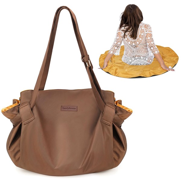 RoaGain Extra Large Beach Tote for Women - 2-in-1 Foldable