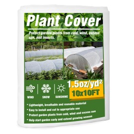 Gardzen Plant Covers for Freeze Protection, 10 ft x 10 ft Floating Row Covers, 1.5oz Frost Blankets for Outdoor Plants, Bush Covers for Cold Weather