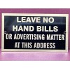 Bay Engravers No Advertising No Handbills Front Door Retro Sign