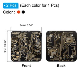 PATIKIL 2pcs Coasters, PCB Coasters Circuit Board Coasters FR-4 Drink Bar Coasters for Drinks Coffee Table Bar Gifts Boy-friend Men, Black White