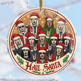 Adornos de Navidad, regalos de mordaza, regalos traviesos desagradables, elefante blanco, relleno de medias (Papá Noel - banda de rock de metal pesado 1)