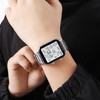 Men Led Digital Watch Creative Square Waterproof Backlight Pedometer Sports