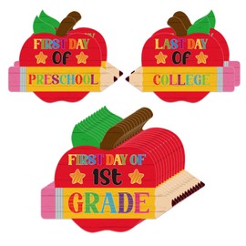 WaaHome First & Last Day of School Chalkboard Sign - 8''x10'' Double Sided Back to School Photo Prop Signs for Kids Girls Boys Reusable 1st Day of Preschool Kindergarten to College 15 Grades Supplies