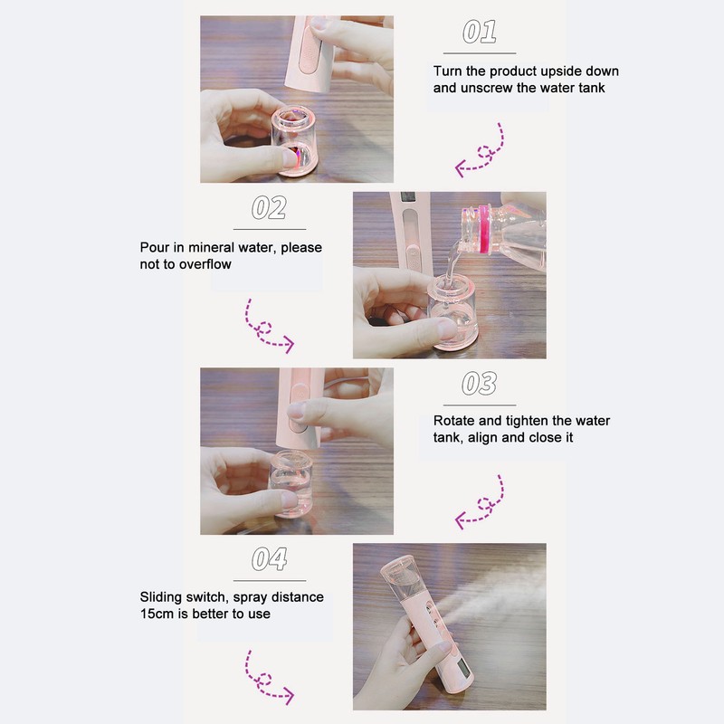Facial Mist Sprayer 30ml High Volume Double Hole Electric Face