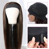 Unvizossa Headband Wig Human Hair Straight Chocolate Brown Headband Wigs
